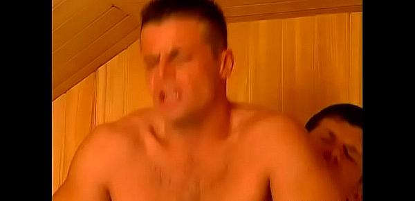  Sexy gay jocks sucking dicks and hot fuck in the sauna